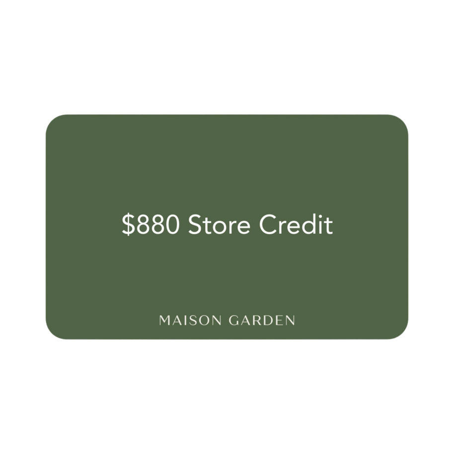 Maison Garden store credit card with $880 value
