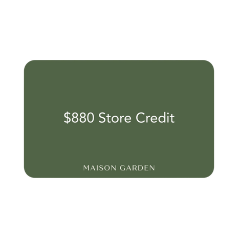 Maison Garden store credit card with $880 value
